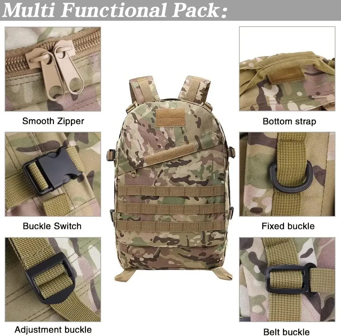 50l 3d extérieur sac à dos tactique molle sac d'assaut étanche chasse escalade randonnée pêche trekking voyage mochila sac à dos
