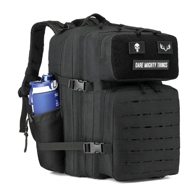 Sac Dos Polyester Noir Poche Ouverte Fermeture Éclair Cadre Externe Compartiment Informatique Usage Voyage Extérieur