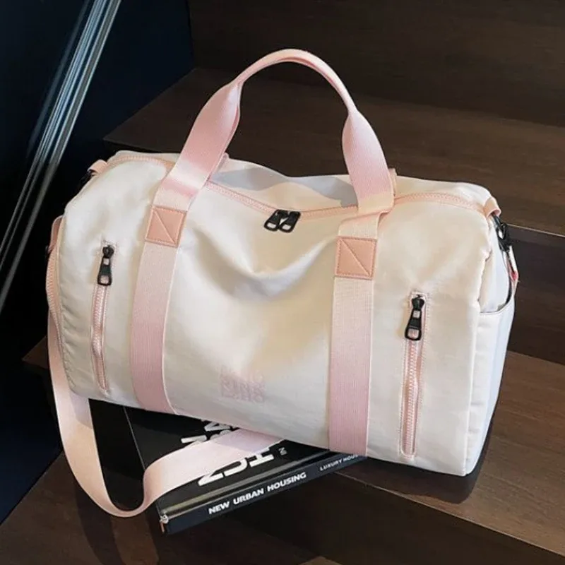 sacs de voyage tendance pour femmes, grande capacité, sac de sport pour hommes, sac de voyage imperméable pour le week-end, sac messager pour femme, compartiment sec et humide