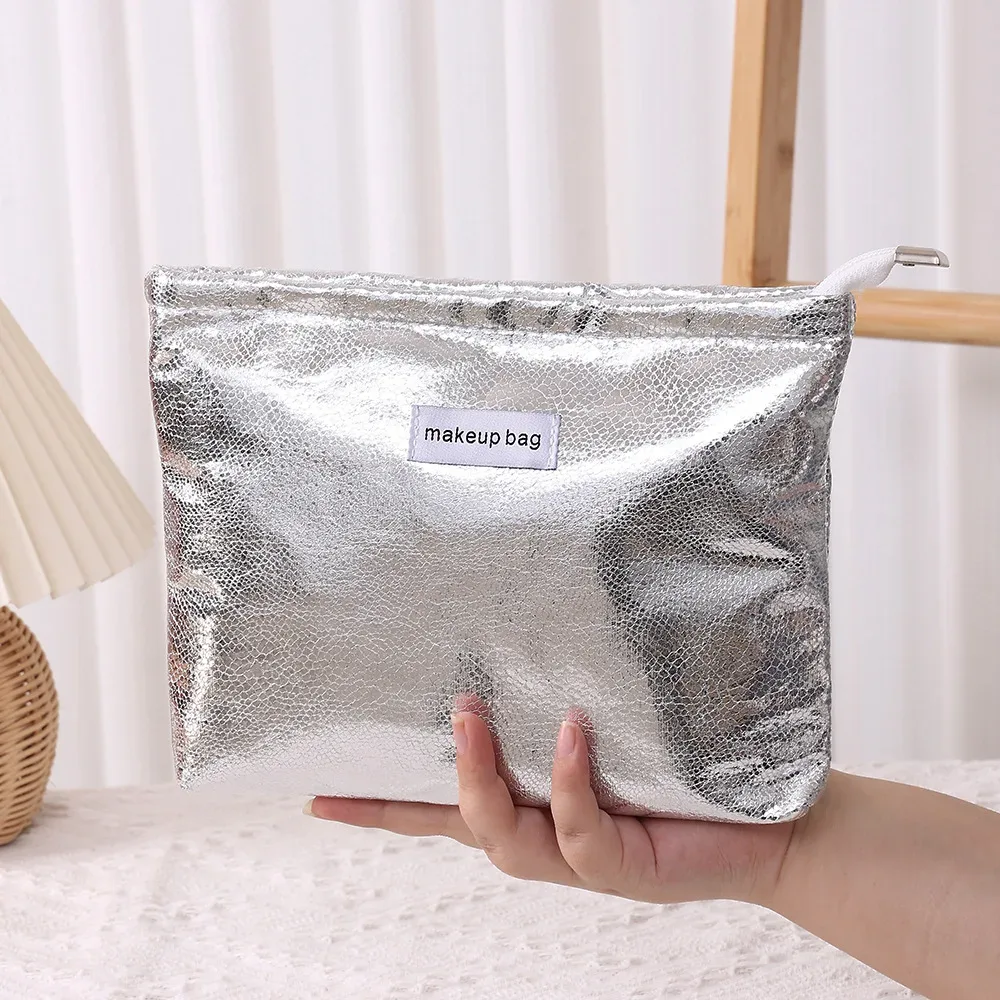 grand sac à cosmétiques à paillettes pour femmes, portable, étanche, fermeture éclair, sac de maquillage, voyage, lavage, organisateur de maquillage, trousse de beauté