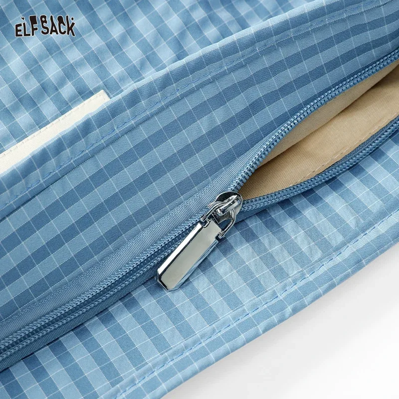 elfsack 2025 été nouveauté y2k plaid sac fourre-tout grande capacité coréen collège style bandoulière sac à bandoulière pour femme