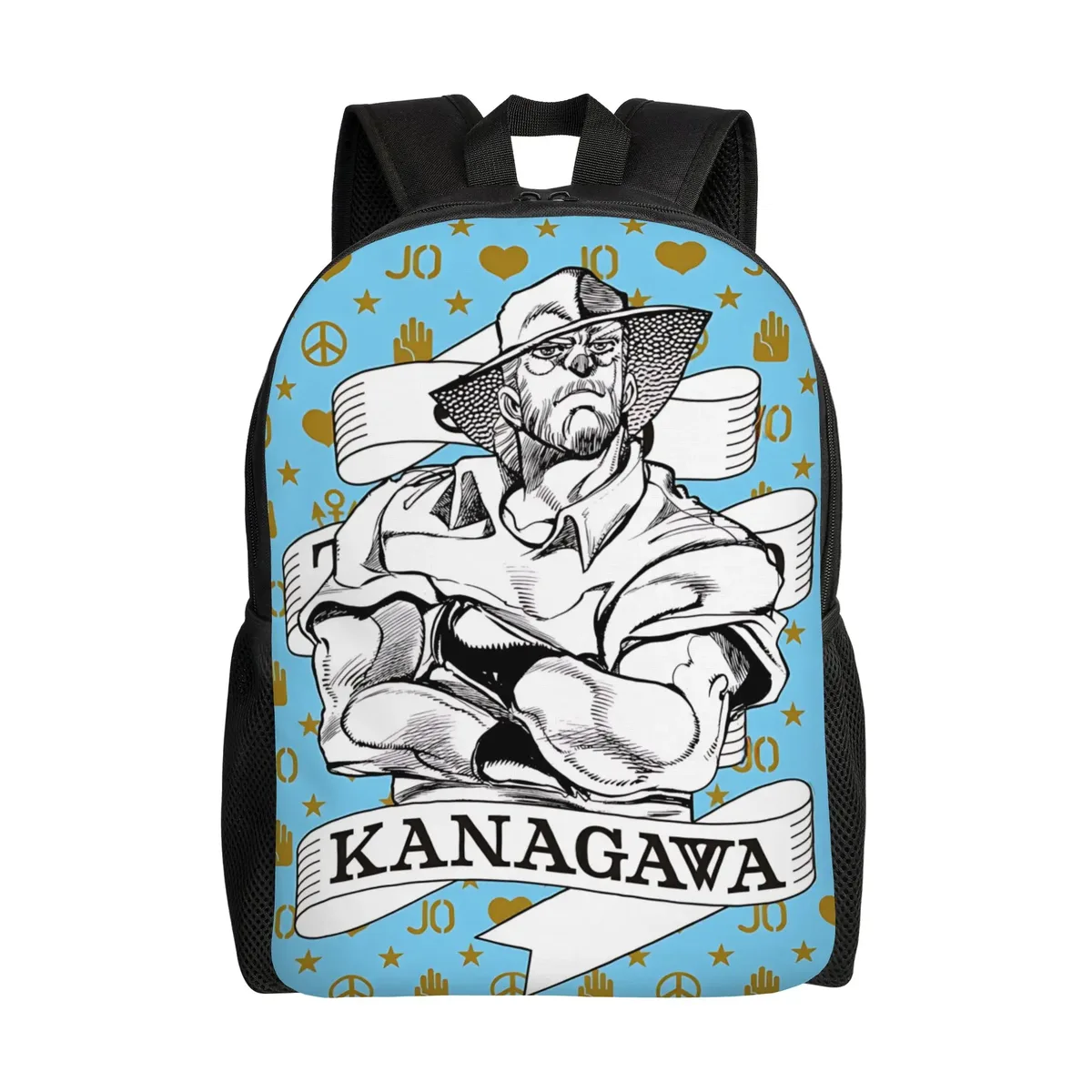 sac à dos jojo's bizarre adventure world, sac ita, sac à dos décontracté pour le camping avec fermeture éclair, motif anime jojo
