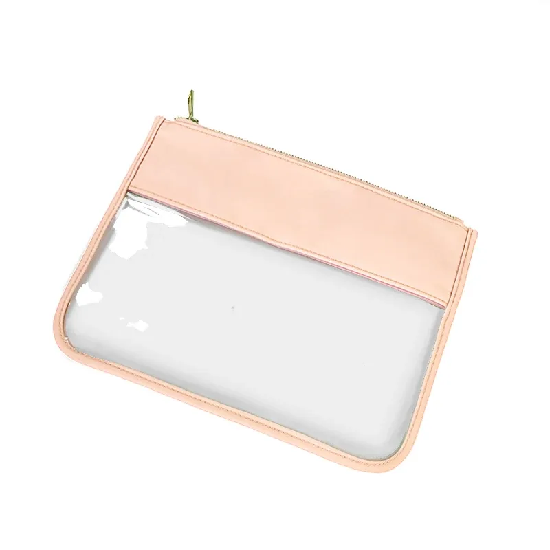 pochette classique en pvc transparent, sac de voyage transparent étanche pour cosmétiques, rouges à lèvres, brosse, sac à main en plastique avec fermeture éclair, organisateur de maquillage de toilette