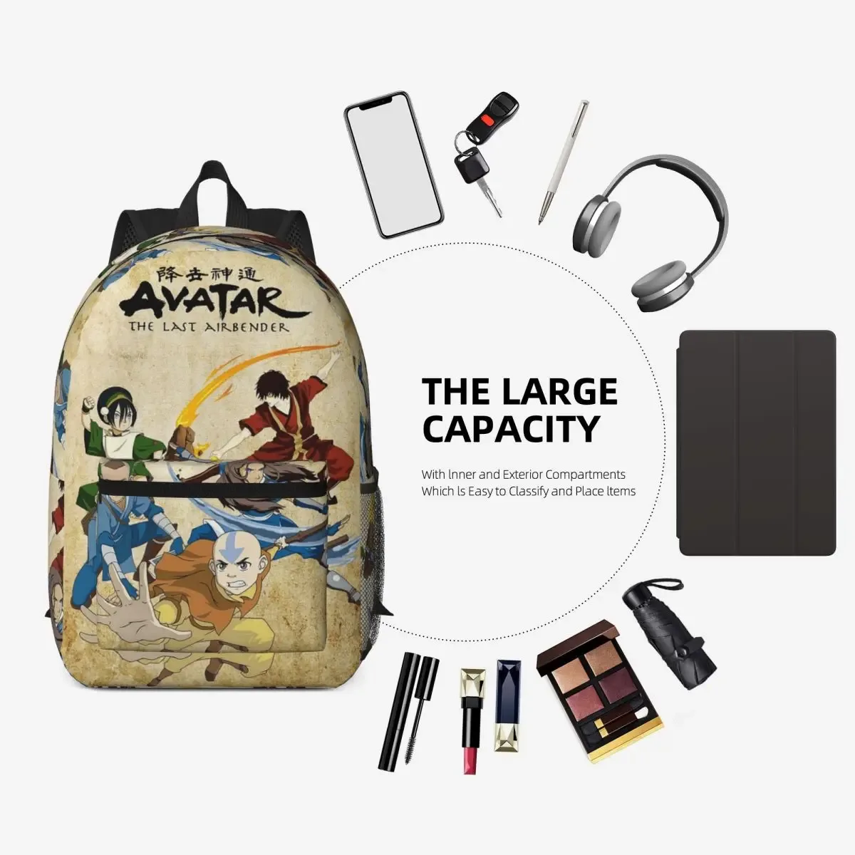 sac à dos avatar the last airdobladora, sac à dos de dessin animé pour garçons et filles, sac d'école pour enfants, sacs à bandoulière pour ordinateur portable pour hommes et femmes