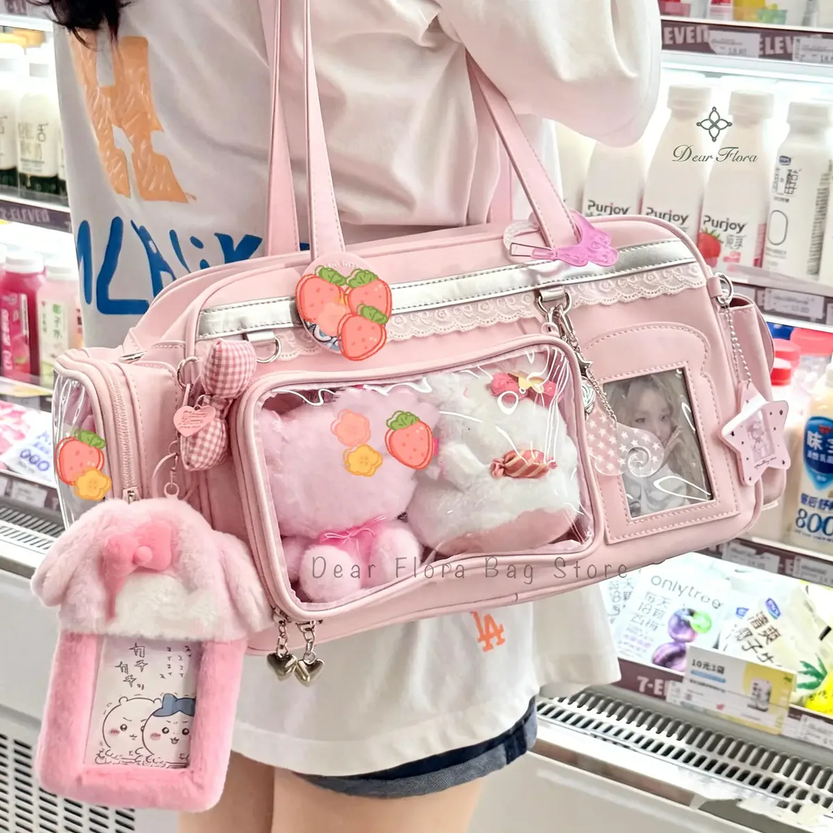 y2k nouveau sac ita de concert jk sac à bandoulière de grande capacité mignon fille sac à dos transparent exposition bricolage badge affichage sac à bandoulière