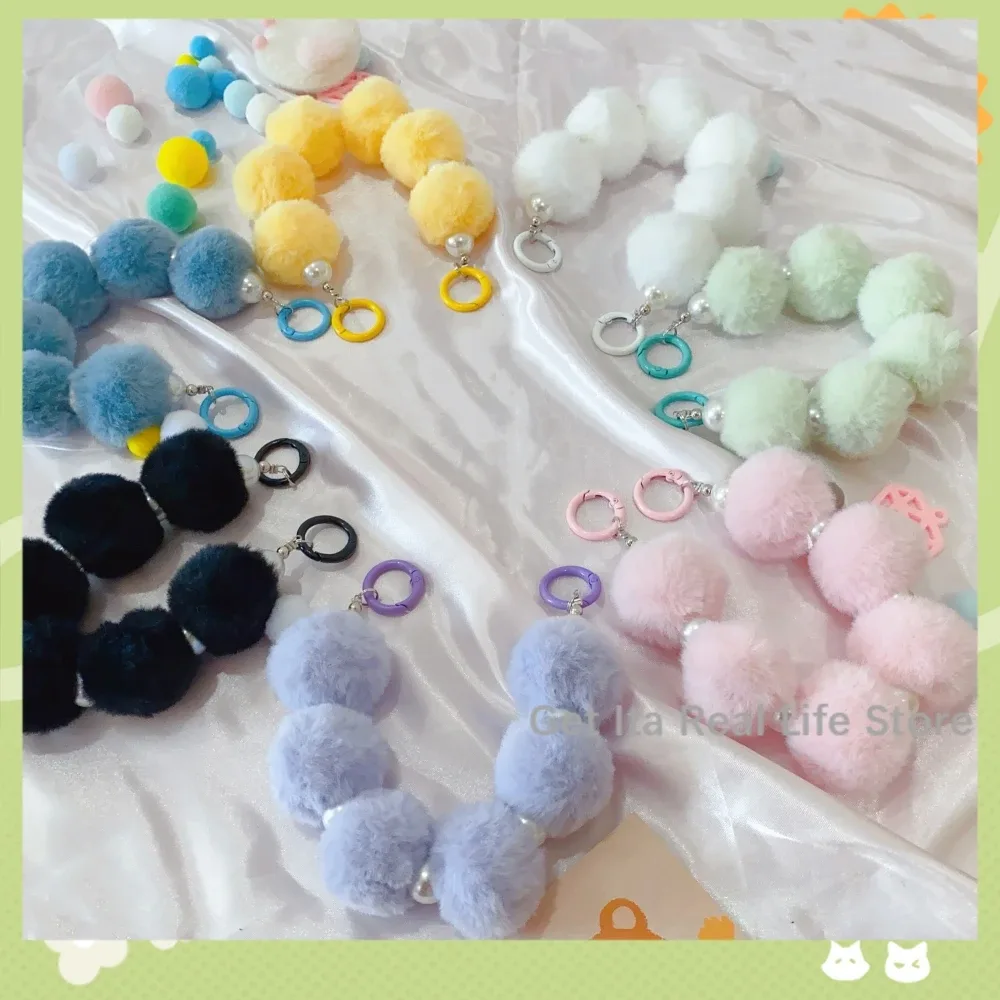 italife ita sac ornement décoration rose bleu dessin animé couleur boules de cheveux chaînes femmes fille itabag accessoires sacs à dos remplisseurs h327