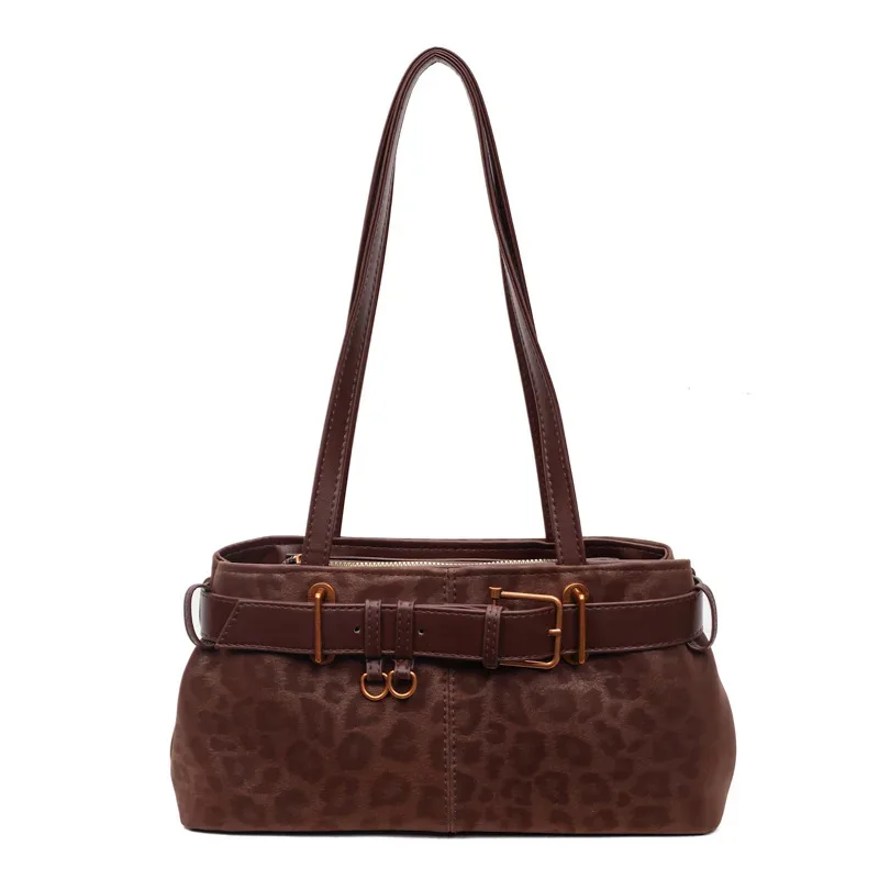 sac fourre-tout imprimé léopard pour femmes, grand sac à main rectangulaire en cuir pu, sac à bandoulière vintage de grande capacité, sac de travail décontracté pour les déplacements
