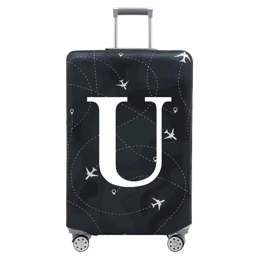 housse de protection pour bagages en tissu extensible, housse anti-poussière, anti-rayures, adaptée aux valises de 18 à 32 pouces, accessoires de voyage avec lettres blanches