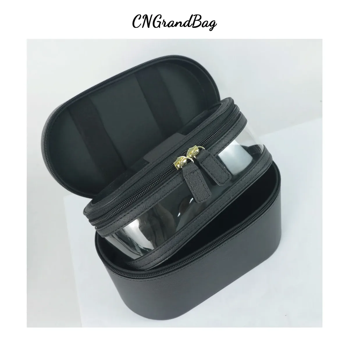 trousse de toilette de voyage en cuir fendu saffiano avec nom personnalisé pour femme, trousse de maquillage, trousse à cosmétiques