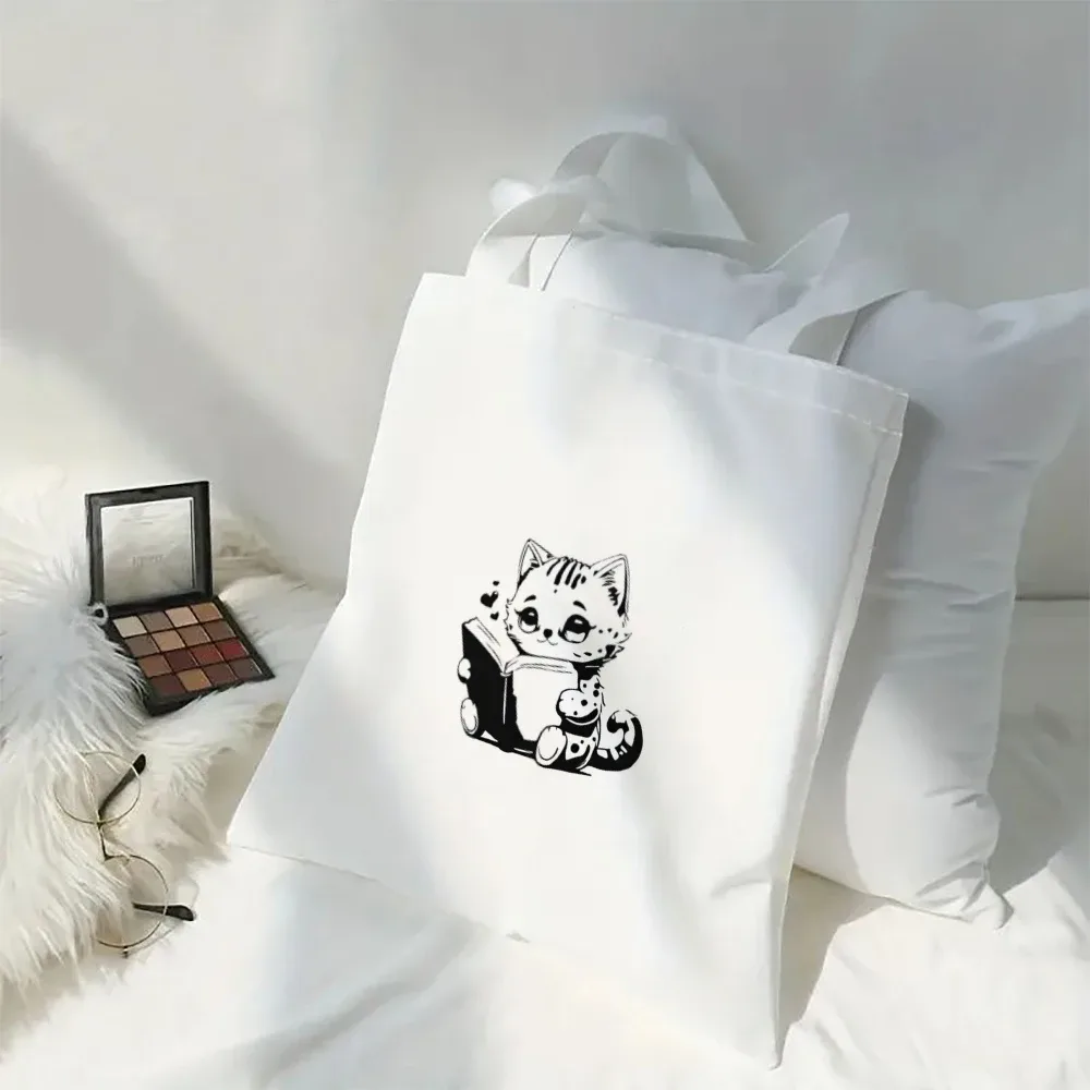 sac à bandoulière élégant pour femmes, motif papillon et panda, style kawaii, animaux de dessin animé, chat, grand sac fourre-tout.