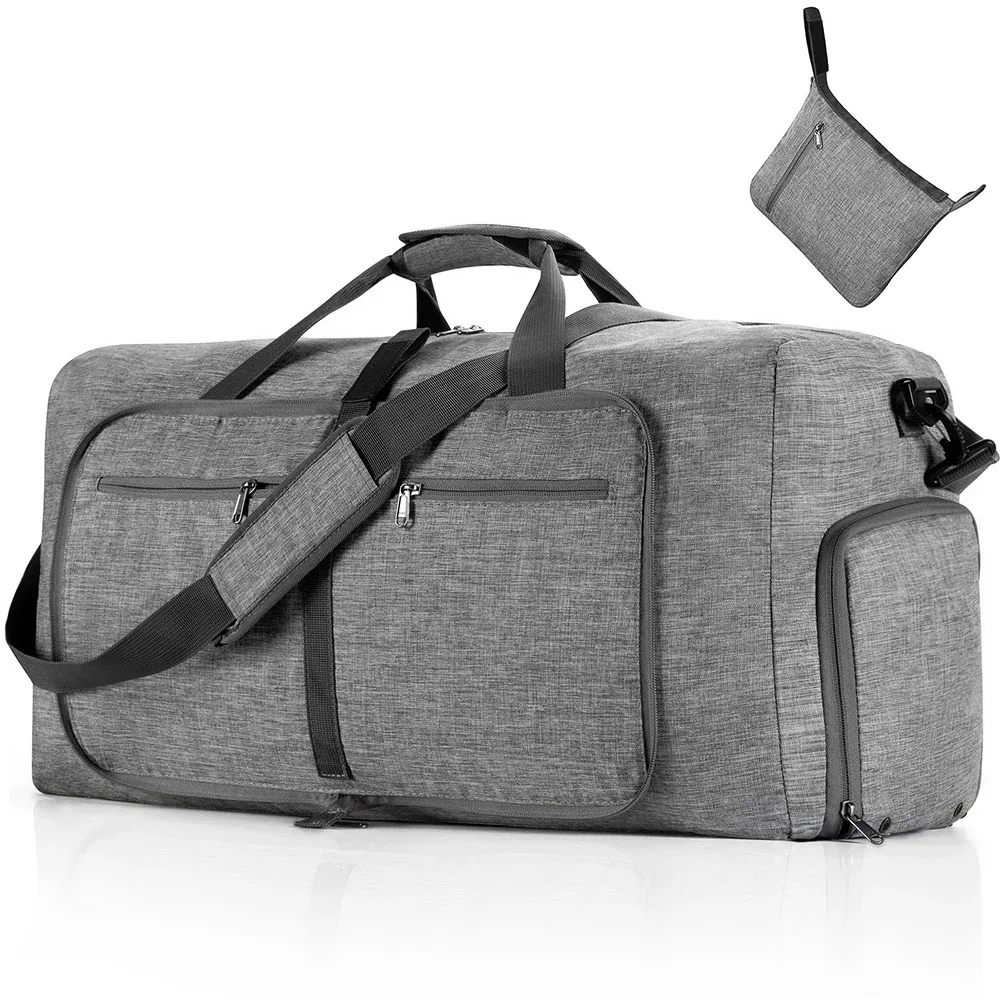 sac de voyage pliable pour homme 65l, sac de sport de voyage d'extérieur avec compartiment à chaussures, sac de nuit pour homme et femme, sac à main