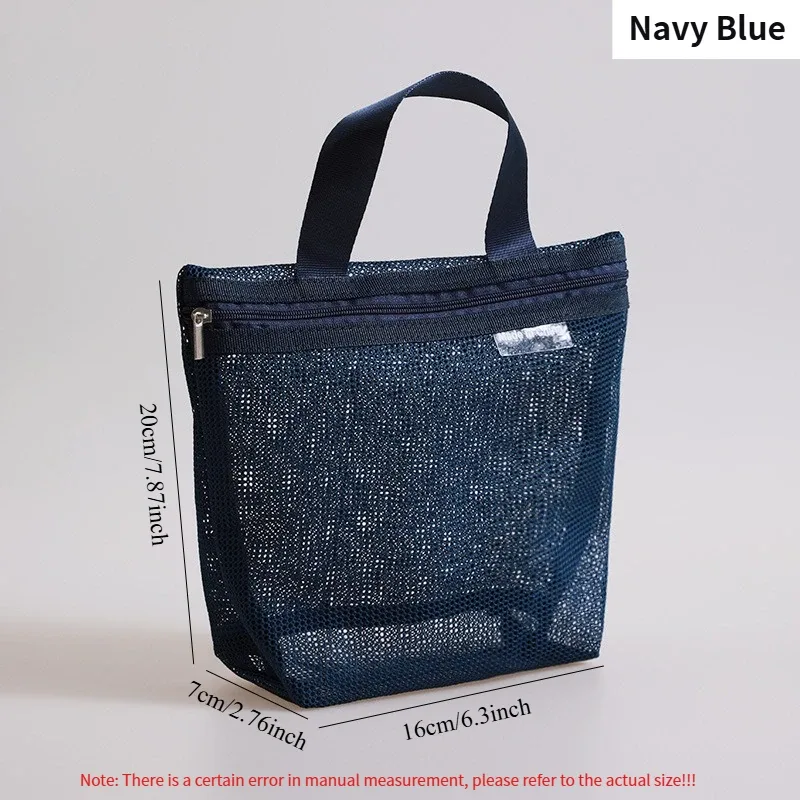 sac de douche portable en maille, sac de rangement ajouré avec fermeture éclair pour lingettes de bain, idéal pour les voyages et la natation
