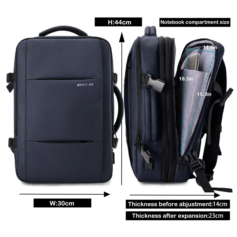 heroic knight – sac à dos de voyage extensible pour hommes, sac à dos de travail de grande capacité pour ordinateur portable 15.6, étanche, cartable d'université décontracté