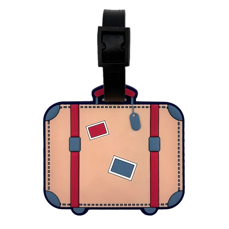 nouvelles étiquettes de bagages créatives en pvc, étiquette de valise, étiquettes de bagages mignonnes de dessin animé vérifiées dans les étiquettes anti-perte, accessoires de voyage de vacances