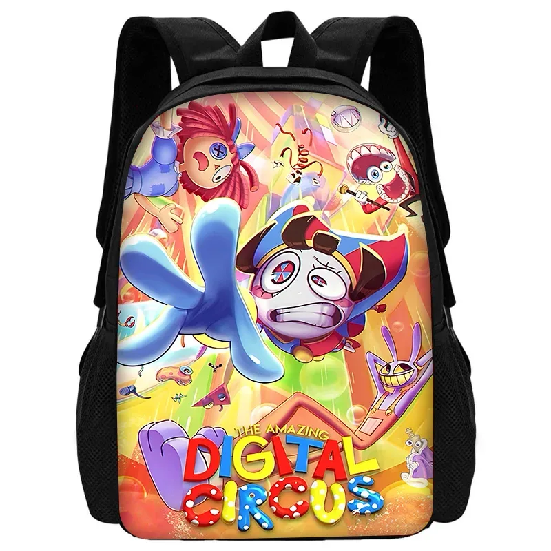sac à dos d'école pour enfants cartoon a-amazings digitals circus avec sacs à déjeuner, sacs à crayons, sacs d'école pour garçons et filles, meilleur cadeau