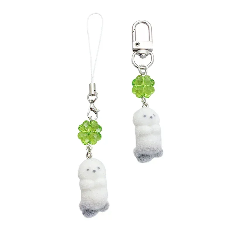 breloque de téléphone anime mignonne en forme de loutre, pendentif caméra trèfle à quatre feuilles kawaii, porte-clés tendance et élégant, décoration pour sac à dos, cadeau