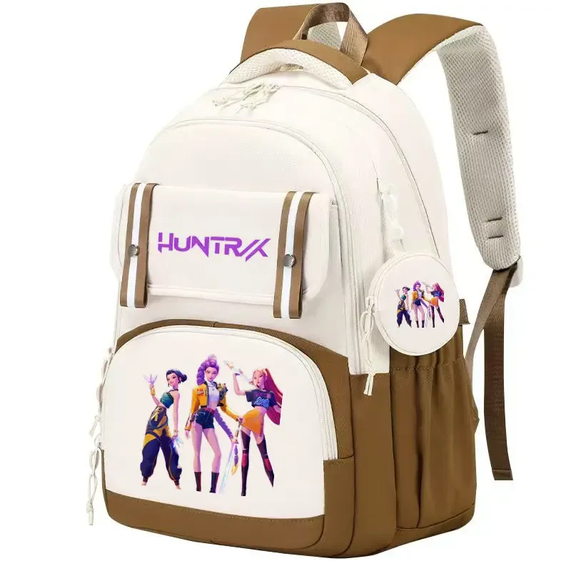 mochila kpop demon hunters – sac à dos imprimé léger, cartable pour fille, sac de voyage décontracté pour les déplacements