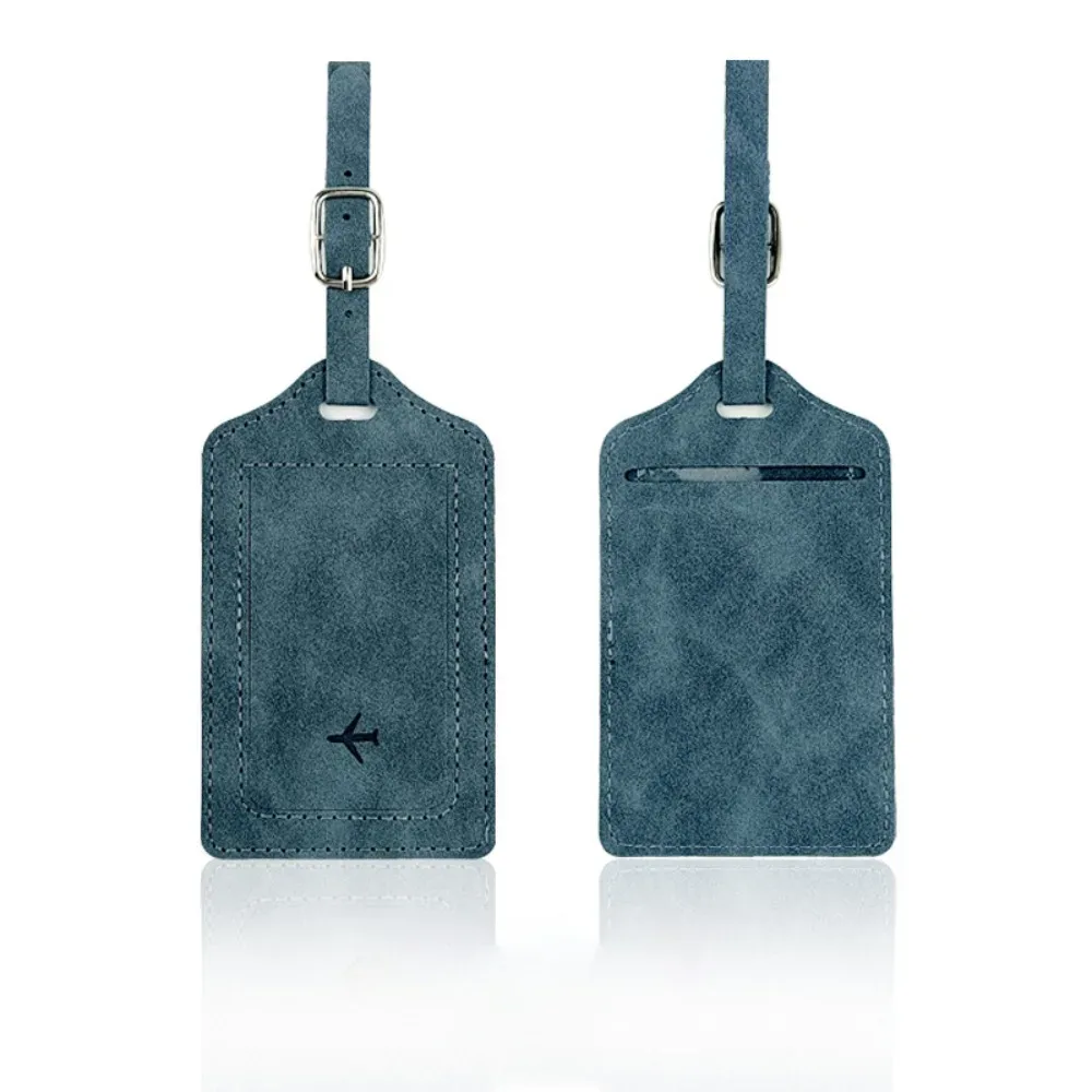étiquette de bagage en cuir tendance avec sac en papier de signature, accessoires de voyage universels portables pour hommes et femmes