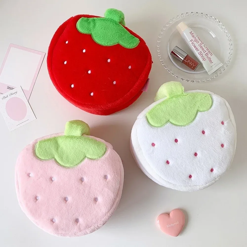 nouvelle trousse de maquillage à motif fraise, grande capacité, trousse de toilette, sac de voyage