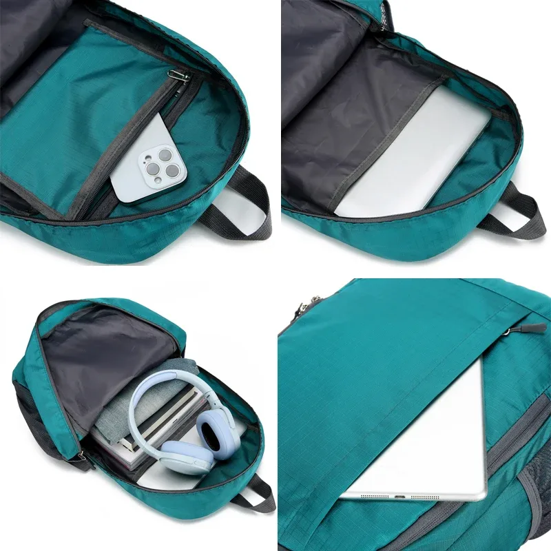 sac à dos de rangement léger, sac à dos de sports de plein air, sac à dos pliable, sac à dos de voyage de loisirs pour hommes et femmes