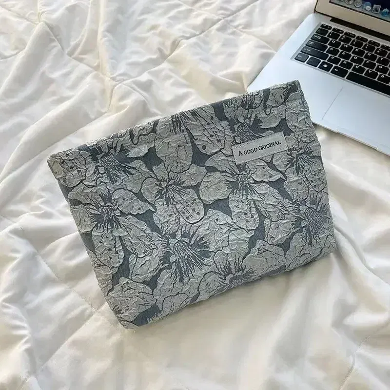 trousse de maquillage florale en toile pour femme, grands sacs à cosmétiques, poudres, grande capacité, sacs de rangement de voyage, pochette simple pour femme