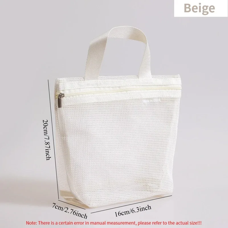 sac de douche portable en maille, sac de rangement ajouré avec fermeture éclair pour lingettes de bain, idéal pour les voyages et la natation
