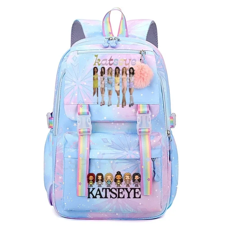 sac à dos kpop katseye pour femmes, sacs d'école multifonctionnels de grande capacité, sac à dos pour adolescents et étudiants, sac de voyage pour fans de mode