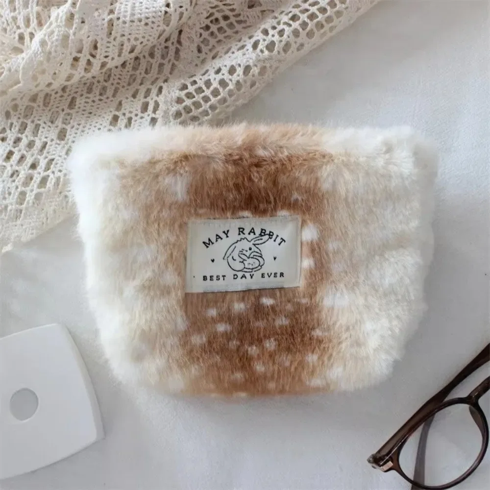 petite trousse de maquillage portable à motif de cerf, grande capacité, organisateur de voyage, pochette pour serviettes hygiéniques, porte-monnaie pour voyage, pour femmes