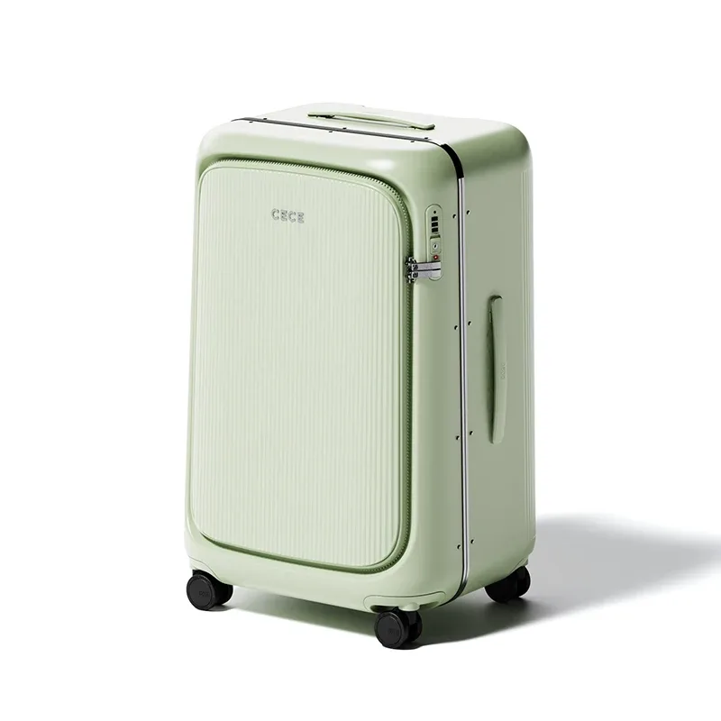 valise légère pour bagages, grande capacité, compartiment profond, ouverture latérale, cadre en aluminium, valise à roulettes de grande taille 20/24/28 pouces