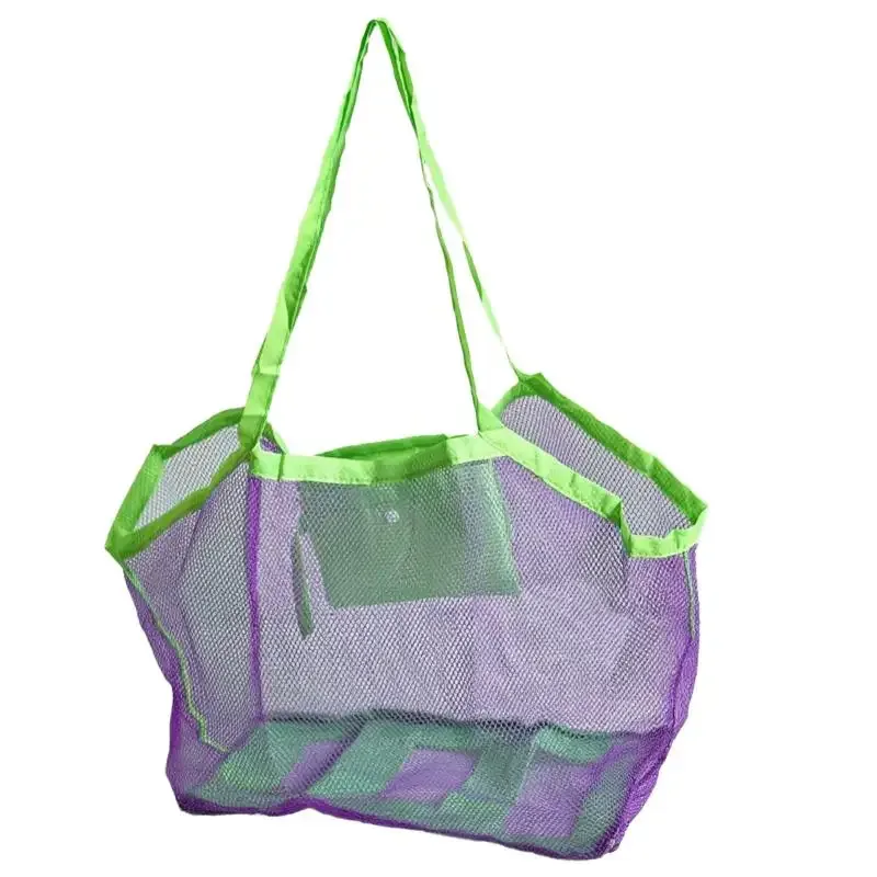 sac de rangement pliable et portable pour jouets de plage, outil de fouille de sable pour enfants, en maille, style moderne et simple