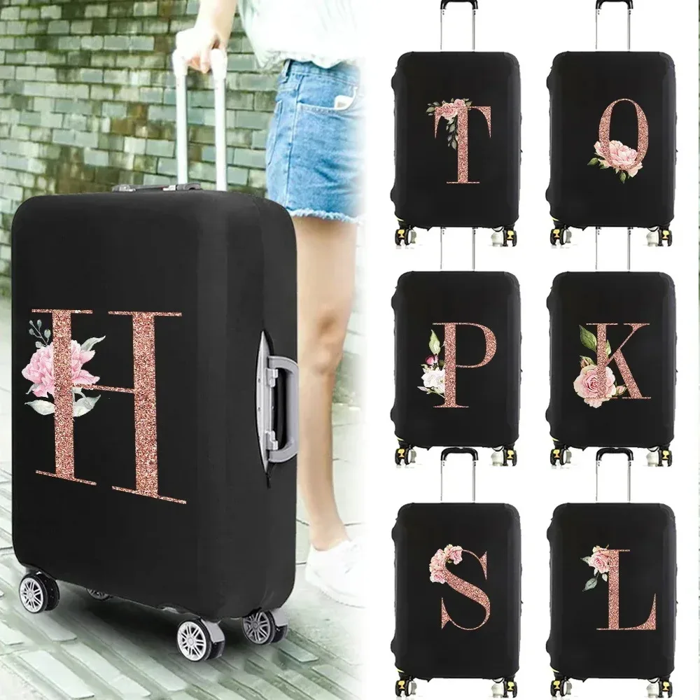 juste de protection élastique pour bagages, optique portable, housse anti-poussière simple, protection anti-rayures, impression or rose, accessoires de voyage