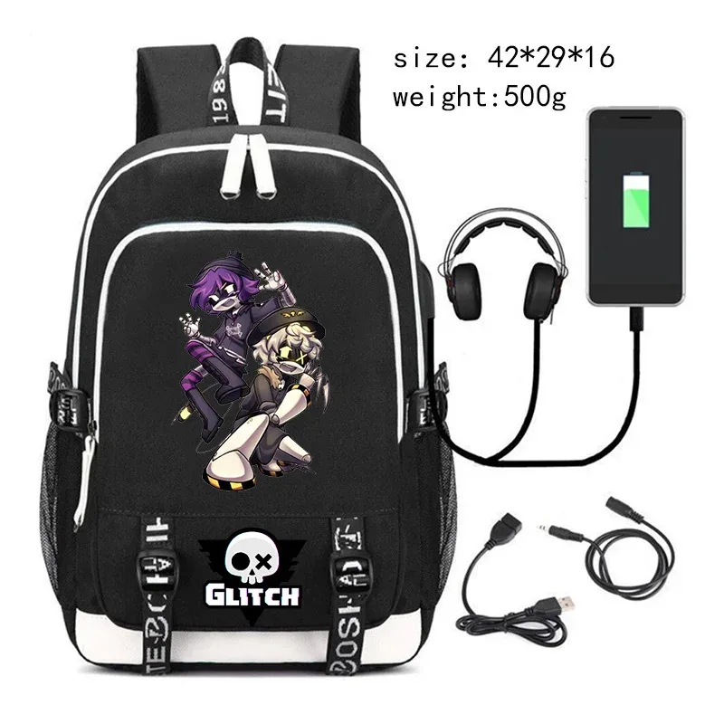 nouveau murder drones sac à dos pour étudiant garçons mode tendance sac à dos usb ordinateur portable sac à dos dessin animé noir fille sac d'école pour adolescent