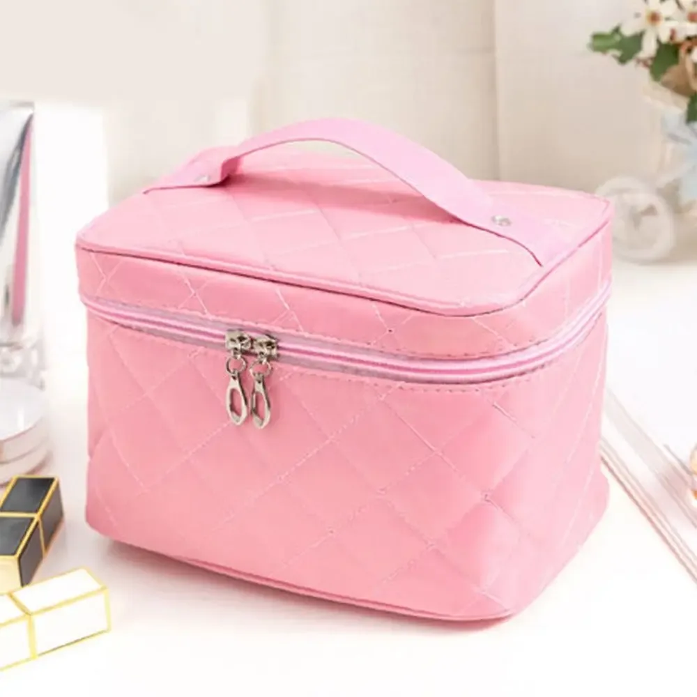 trousse à cosmétiques matelassurera de voyage pour femme, sac à main multifonctionnel, étuis à cosmétiques étanches, grande capacité