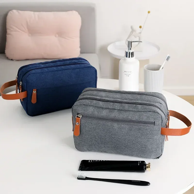 sac de maquillage en toile oxford pour hommes et femmes, trousse de toilette de voyage de bonne qualité, organisateur étanche, pochette de lavage, sac à main, étui à cosmétiques