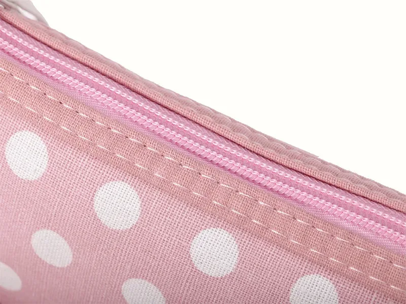sac de maquillage en toile imprimé de points, sacs à cosmétiques pour femmes, trousse de toilette, organisateur de téléphone, pochette pour clé de téléphone, porte-monnaie, sac à cosmétiques de voyage