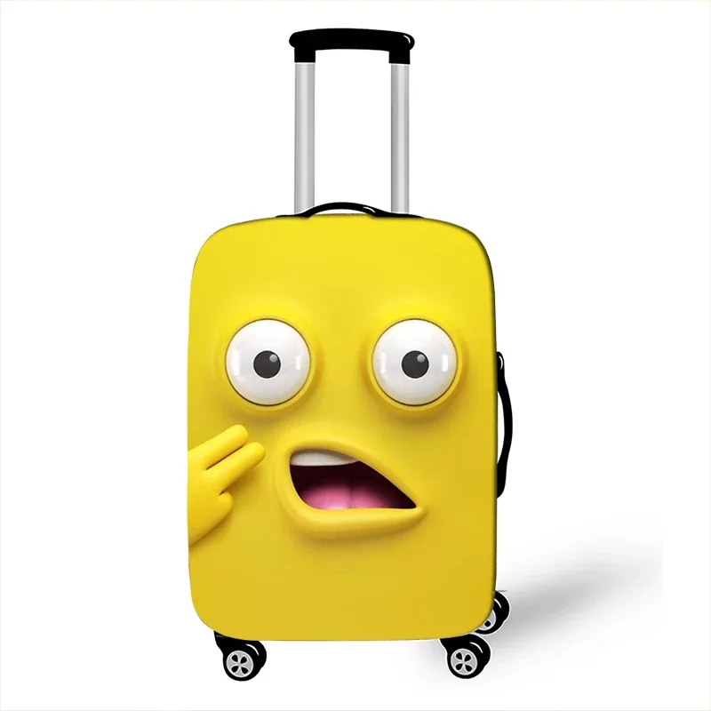 housse de bagage avec impression d'expression drôle, gaine de protection pour valise de voyage, étuis anti-poussière élastiques adaptés aux accessoires de bagages de 18 à 32 pouces