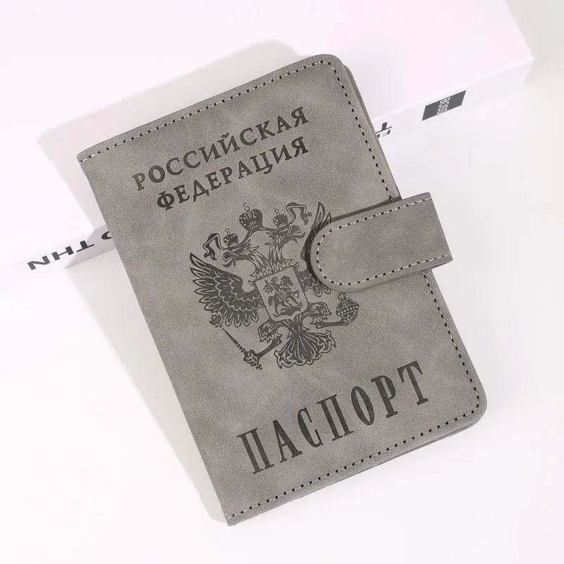 rfid russe pu porte-passeport portefeuille de voyage couverture de passeport étui de passeport porte-billet d'avion porte-carte d'identité accessoires de voyage