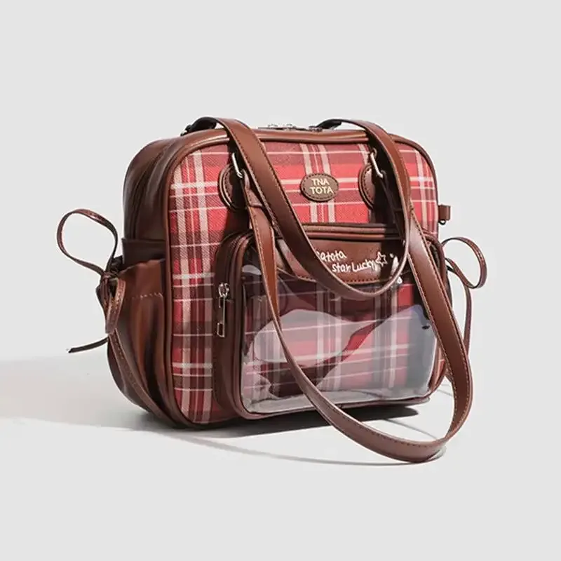 y2k nouveau japonais harajuku ita sac grande capacité sac à bandoulière mignon fille sac transparent bricolage badge affichage mode sacs à bandoulière