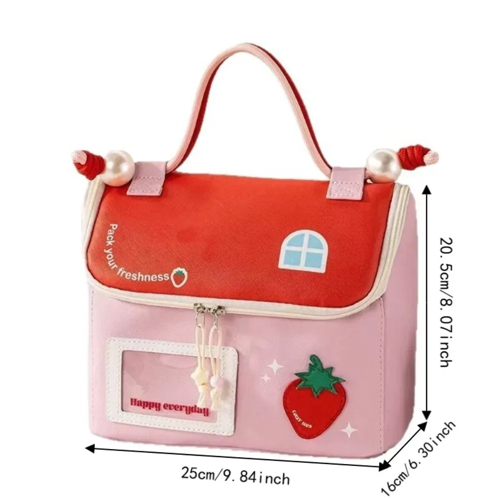 sac de toilette imperméable en forme de maison, grande capacité, pochette de toilette portable, double fermeture éclair, compartiment séparé pour cosmétiques, sac à main de voyage