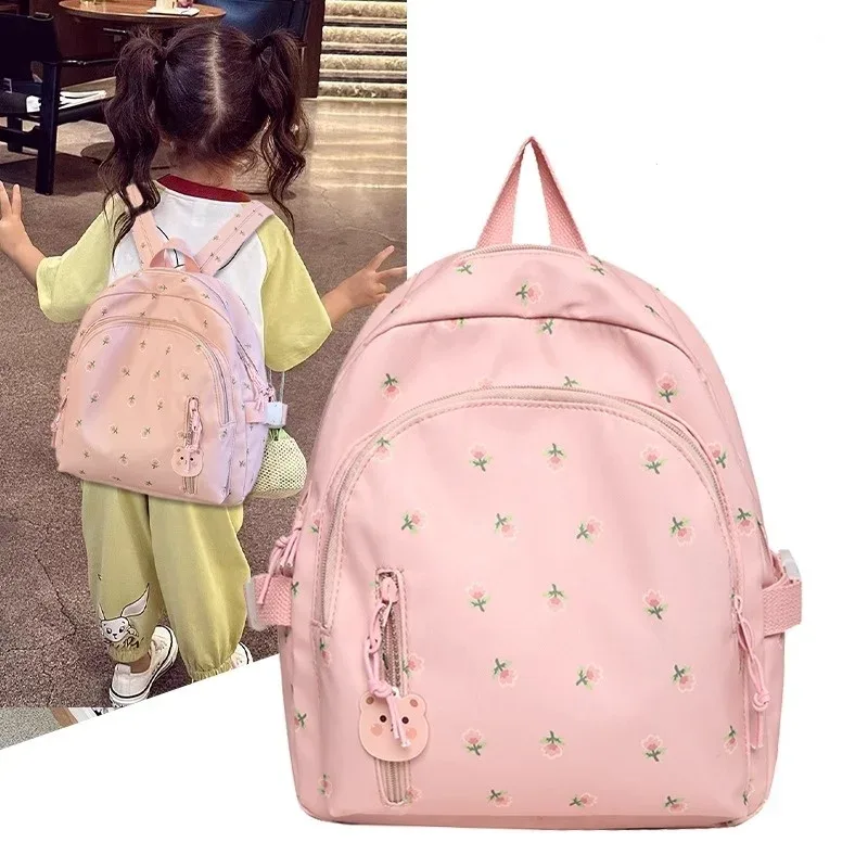 petit sac à dos imprimé de fleurs fraîches pour femmes et filles, style coréen, sac à dos pour écolières, sac à dos décontracté mignon et petit
