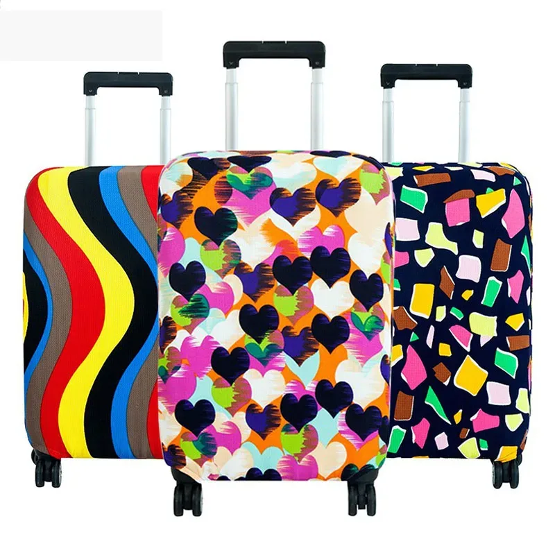 juste de valise en forme de coeur d'amour à géométrie haute élastique, housse anti-poussière, accessoires essentiels, mode, 18-32 pouces