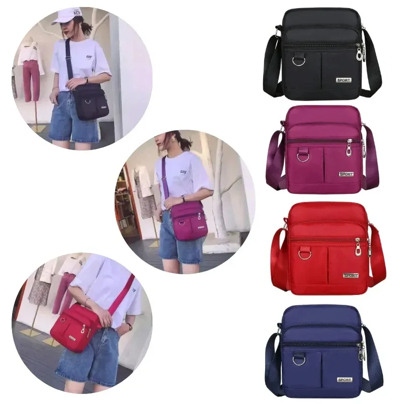 petit sac à bandoulière décontracté pour femmes, porte-monnaie multifonctionnel, portefeuille en nylon, sacoche étanche pour téléphone portable