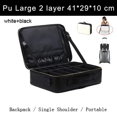 nouveau sac cosmétique en cuir pu crocodile boîte de maquillage professionnelle grande capacité stockage voyage toilette valise de maquillage