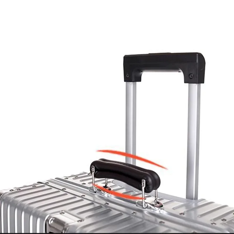 valise tout en alliage d'aluminium et de magnésium, boîtier de chariot à main, valises voyage en métal, bagage de cabine de voyage d'affaires 20 "24" 26 "29" pouces