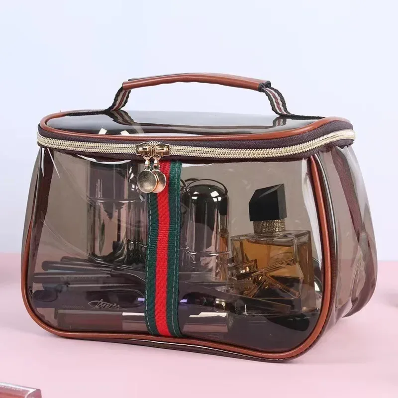 trousse de toilette portable luxe – sac cosmétique transparent grande capacité en pvc imperméable