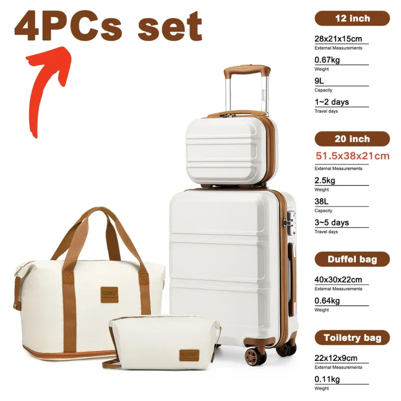 kono 2/4/6 pièces trousse de beauté boîte trousse à cosmétiques bagage à main trousse de toilette sac de voyage ensemble de bagages