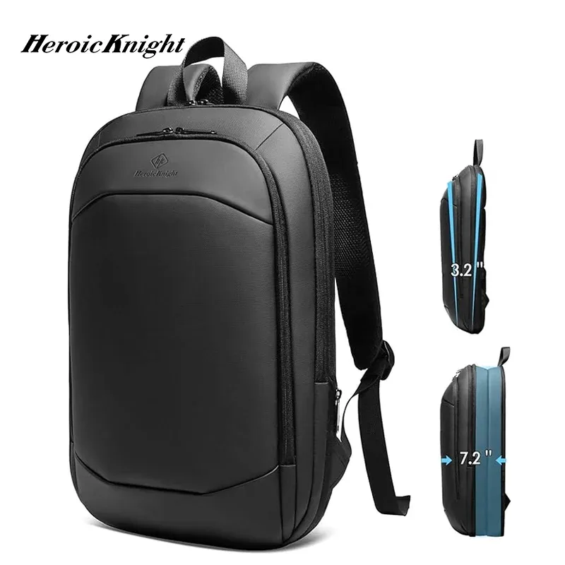 heroic knight – sac à dos de voyage extensible, fin, pour hommes d'affaires, sac pour ordinateur portable de 15.6 pouces, léger, simple, étanche, pour le bureau et l'université