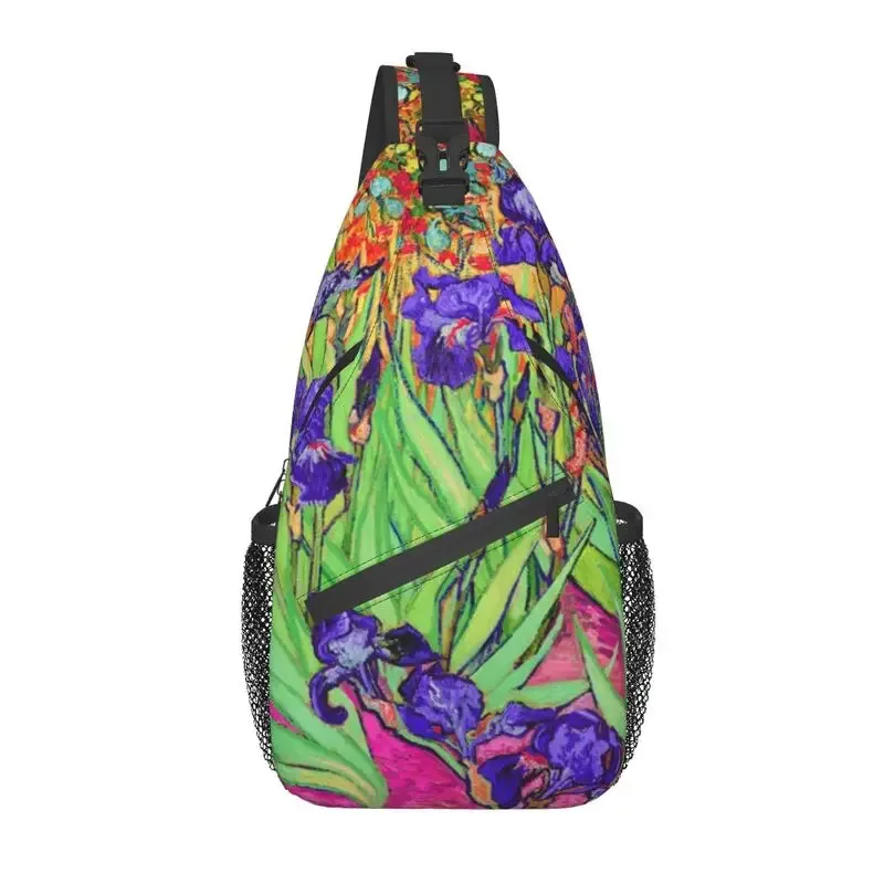 sac à dos à bandoulière motif fleurs d'amandier pour homme, accessoire décontracté de voyage, motif peinture de vincent van gogh