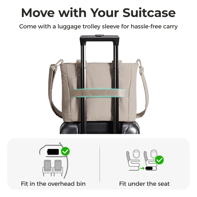 bagsmart sac fourre-tout rembourré pour femme, sac à bandoulière simple, grande capacité, sac à bandoulière pour étudiant, sac à main d'extérieur décontracté