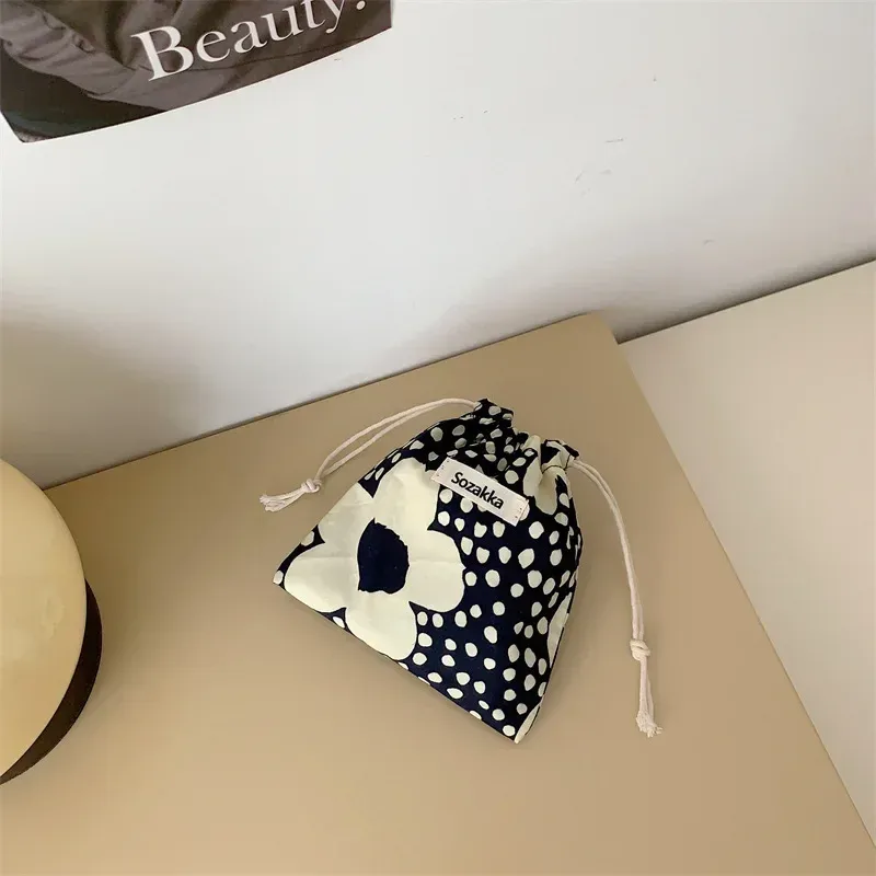 sac de rangement kawaii grill floral pour femmes, sac à main de voyage cosmétique, porte-monnaie rouge à lèvres, sacs de maquillage mignons, portefeuille en poudre, petit